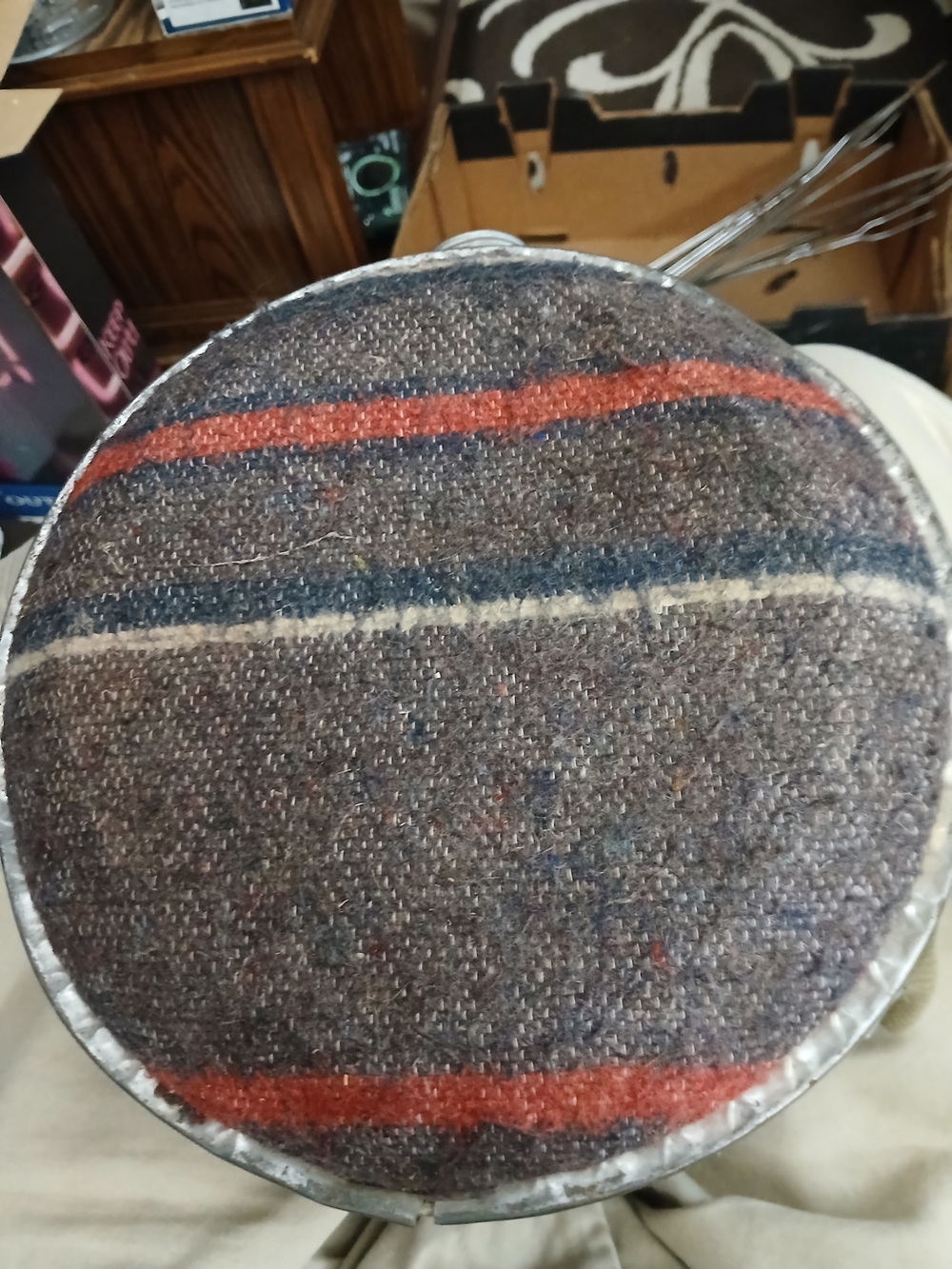 Striped Gray Wool Furniture Pad - Protective Slipcover